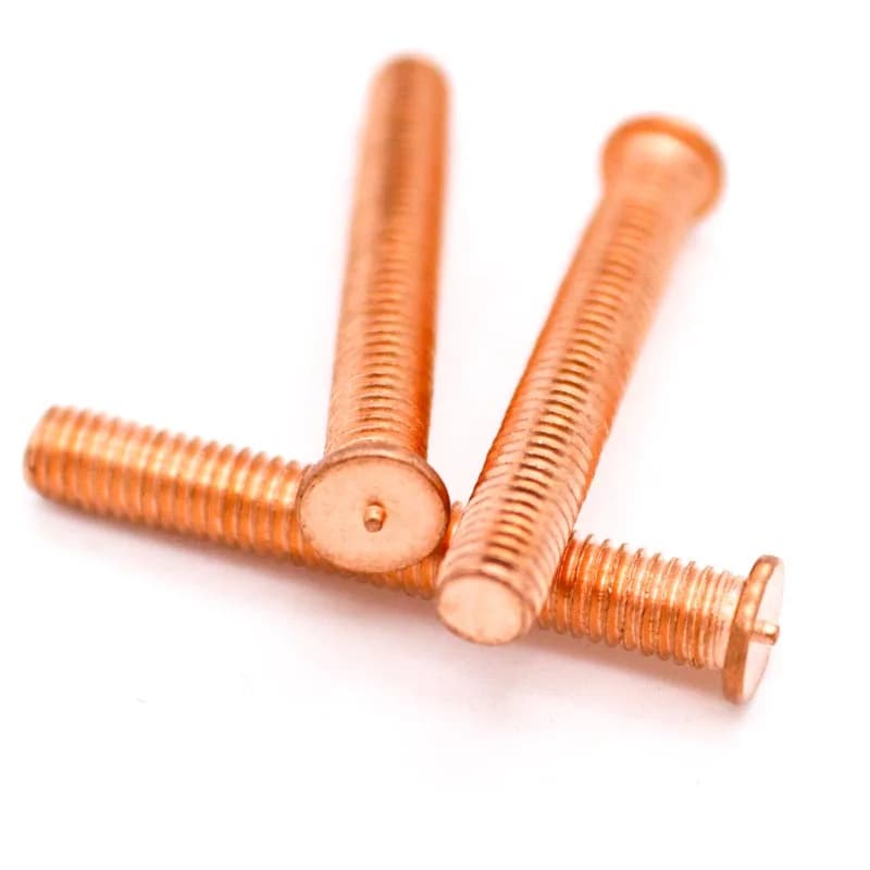 Aço carbono e cobre chapeado Stud solda ponto de solda parafuso, ponto de solda prego parafuso para descarga do capacitor, M3, M4, M5, M6, M8, M10, 2 pcs, 50 pcs