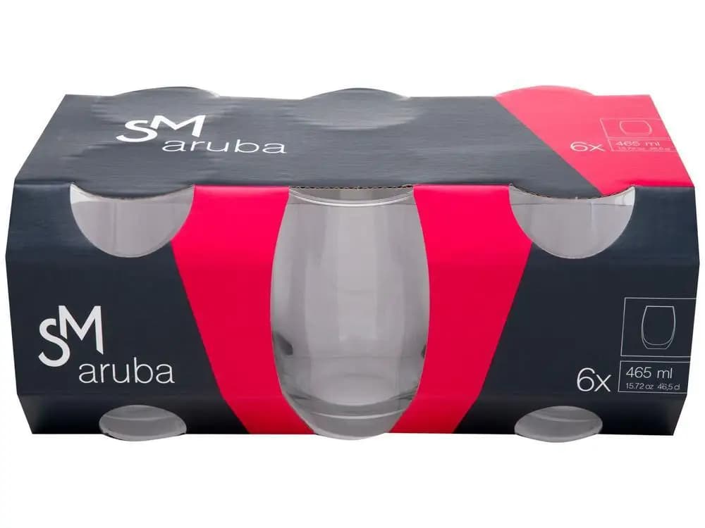 Jogo de Copos de Vidro 6 Peças 465ml Nadir