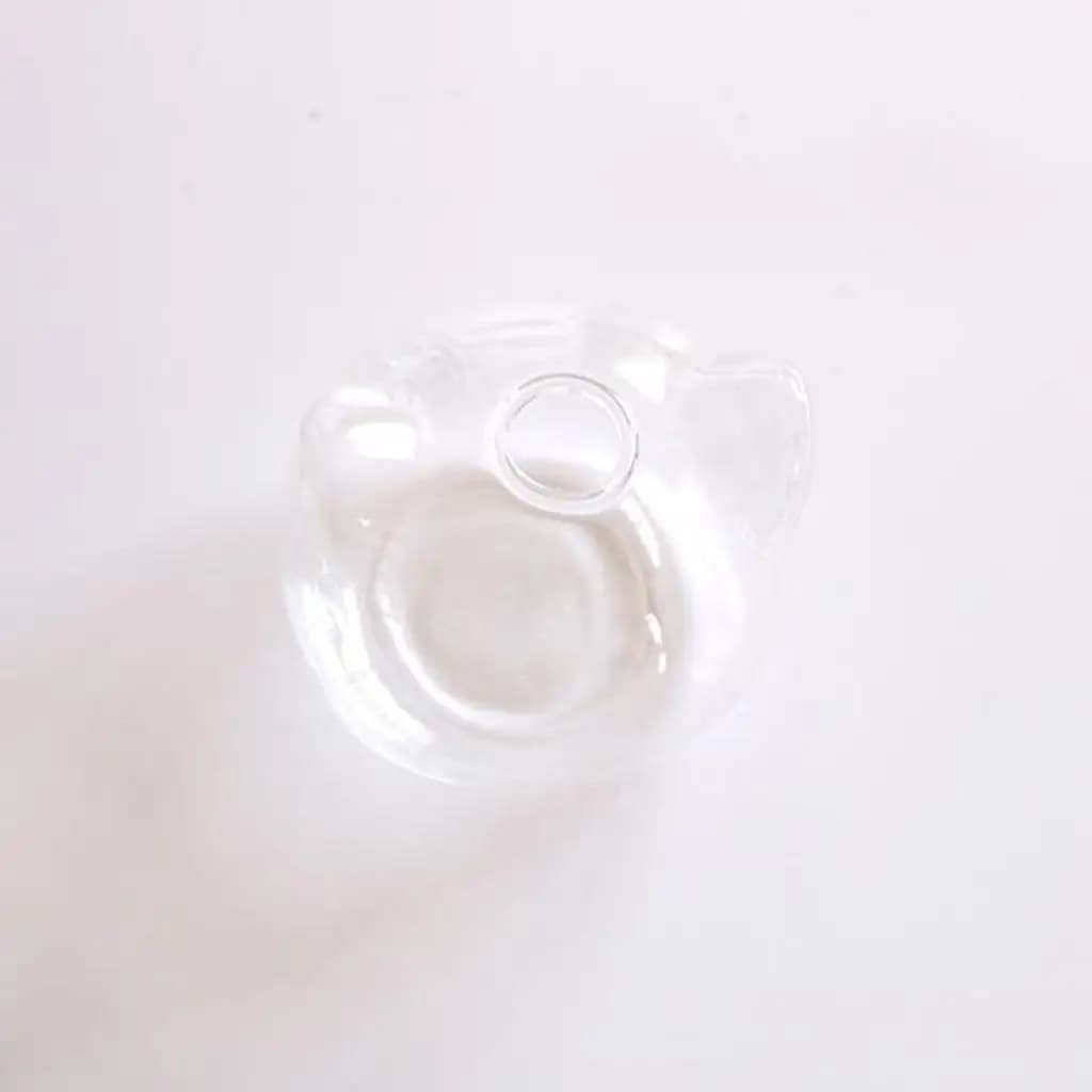 Vaso terrário de vidro transparente em formato de gato com abertura para pendurar