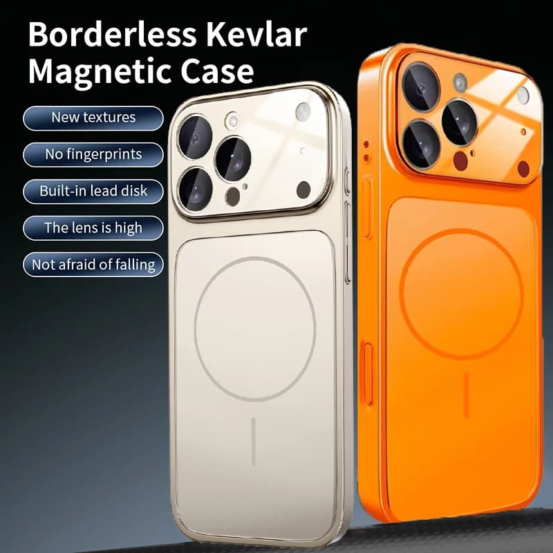 Capas de telefone magnéticas para iPhone em azul, laranja e preto