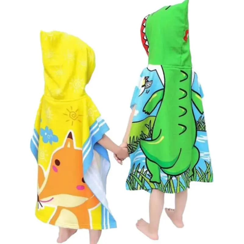 Manto recém-nascido com capuz para bebê com desenhos de dinossauro e astronauta, azul