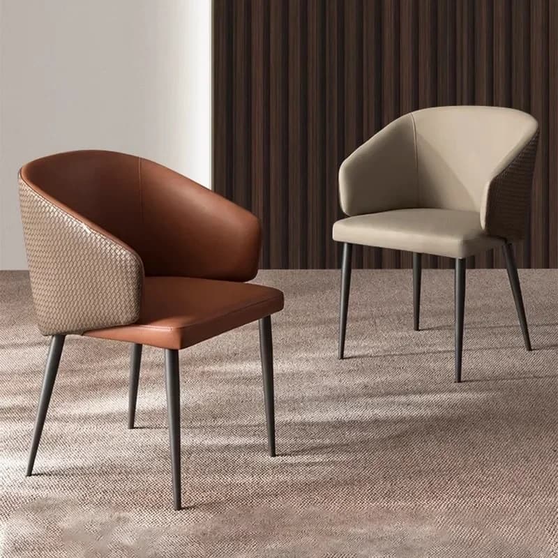 Cadeira de jantar de luxo italiana minimalista couro do plutônio high-end encosto cadeira de jantar fezes domésticas designer cadeiras de jantar fydc