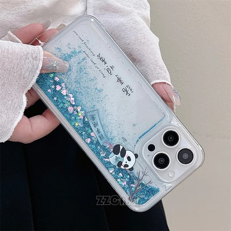 Capa de celular transparente para iPhone 11 com padrão de mandala azul e branco