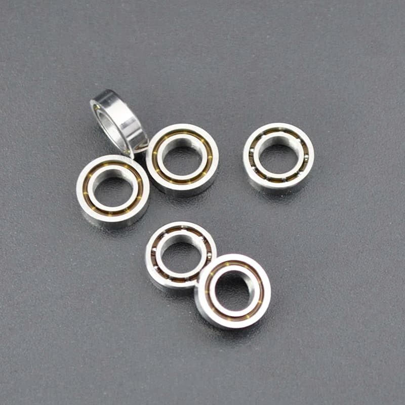 Kit com 6 rolamentos mini abertos MR74 prata para carros RC, 4x7x2 mm, aço resistente