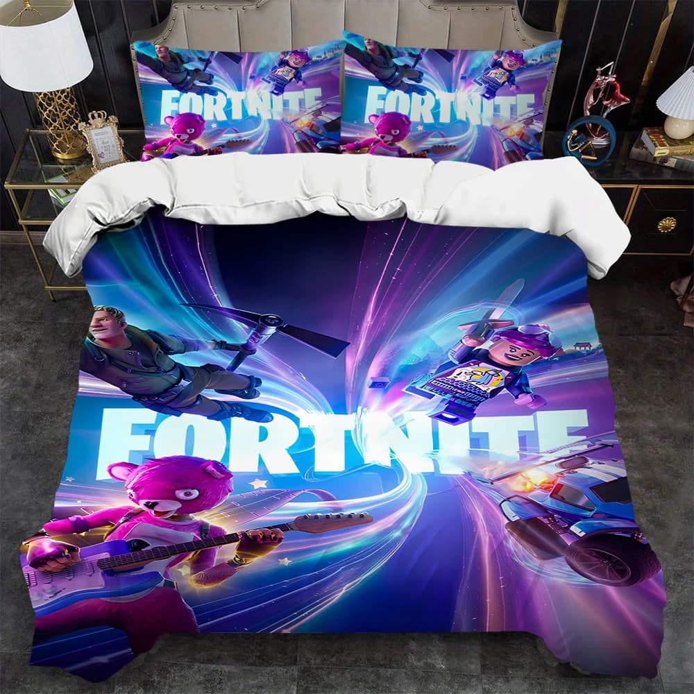 Conjunto de Capa de Edredom Fortnite para Jogos de Batalha com Personagens