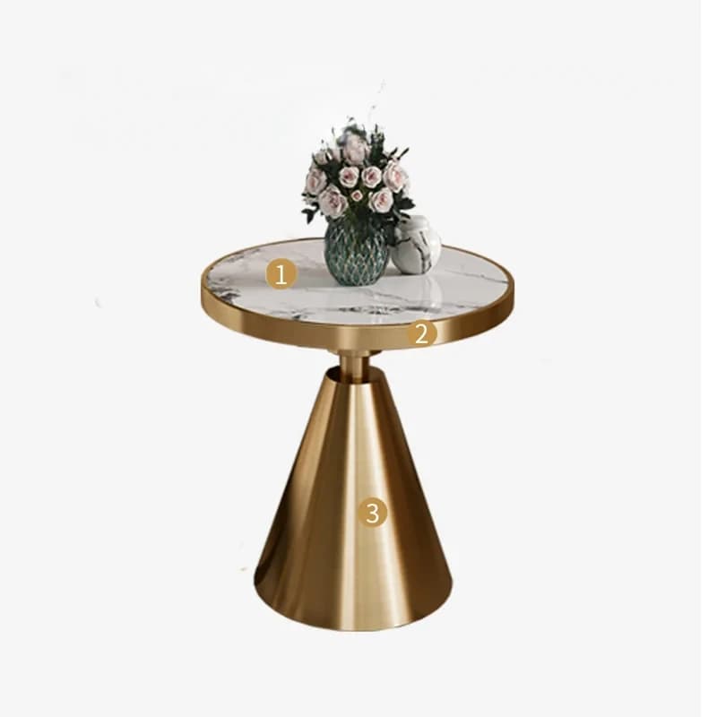 Pequena mesa de chá e café, centro de cama, mesa de centro redonda, estilo nórdico, luxo, piso moderno, entrada dourada