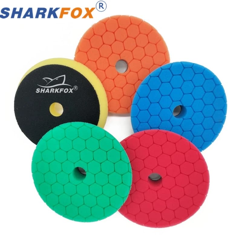 Almofadas de polimento Sharkfox conjunto multicor para polimento de carros