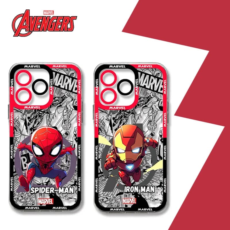 Capa de telefone Marvel Homem de Ferro e Homem-Aranha para Samsung Galaxy
