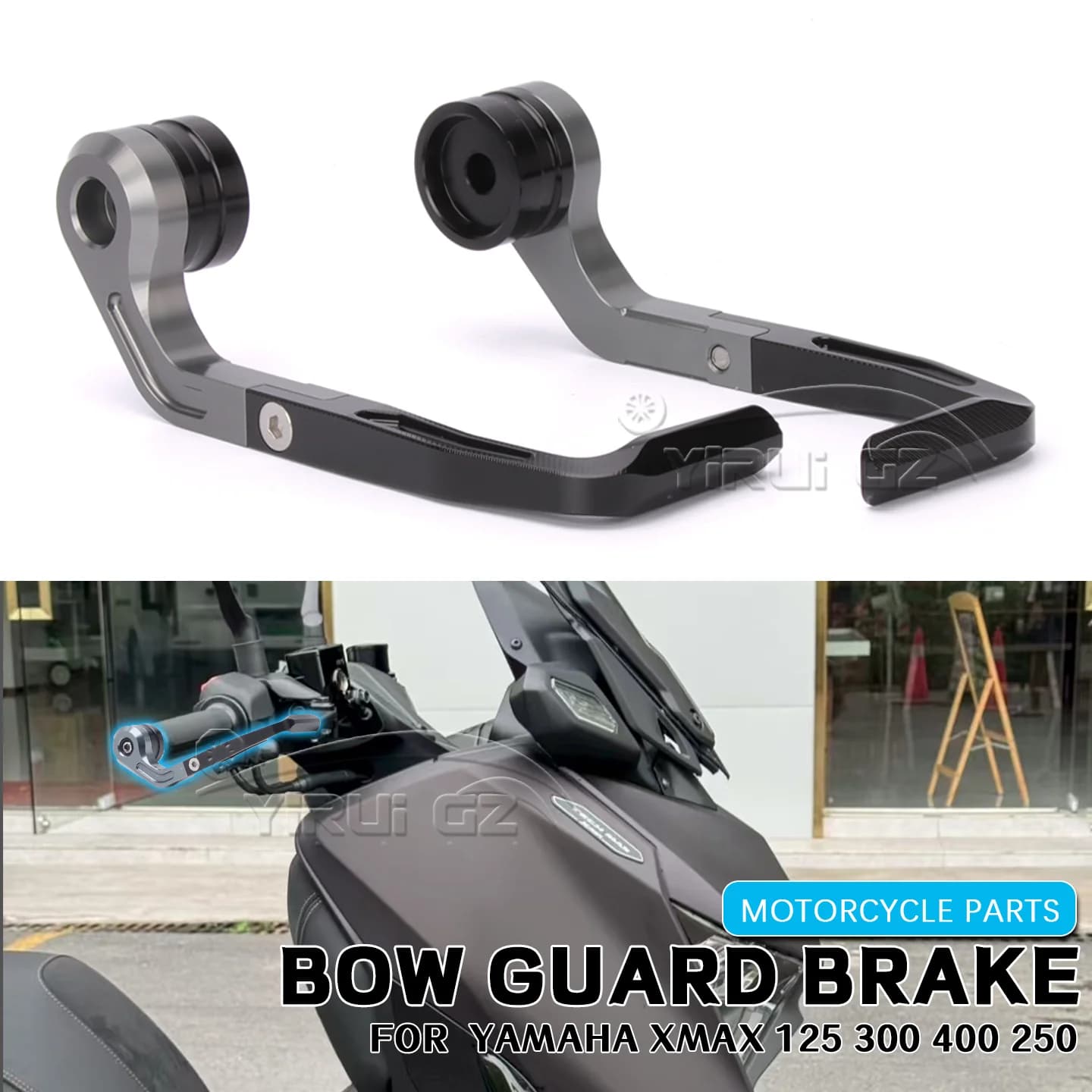 Para yamaha xmax 125 300 400 xmax 250 guarda alavanca de freio cnc alumínio 7/8 "protetores guiador universal proteção do guiador