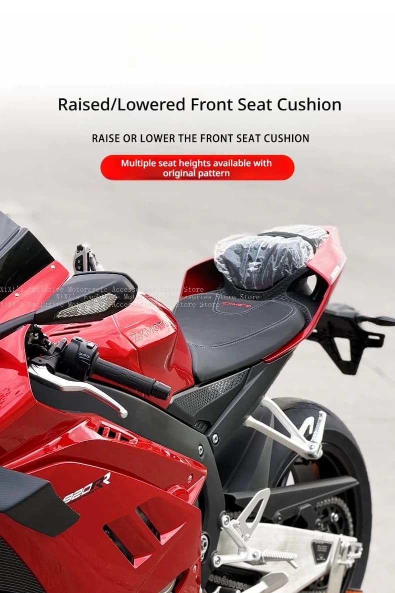 Para Motocicleta ZXMOTO 820RR: Assento Dianteiro Modificado Elevado, Almofada de Assento Aumentada com Conforto de Rebote Suave e Acessório para Altura de Assento