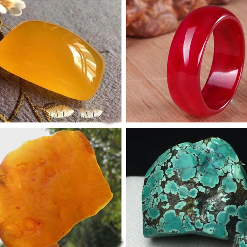 Pedras preciosas jade, ágata, âmbar e turquesa usadas com disco de corte diamantado ultrafino prata 180mm