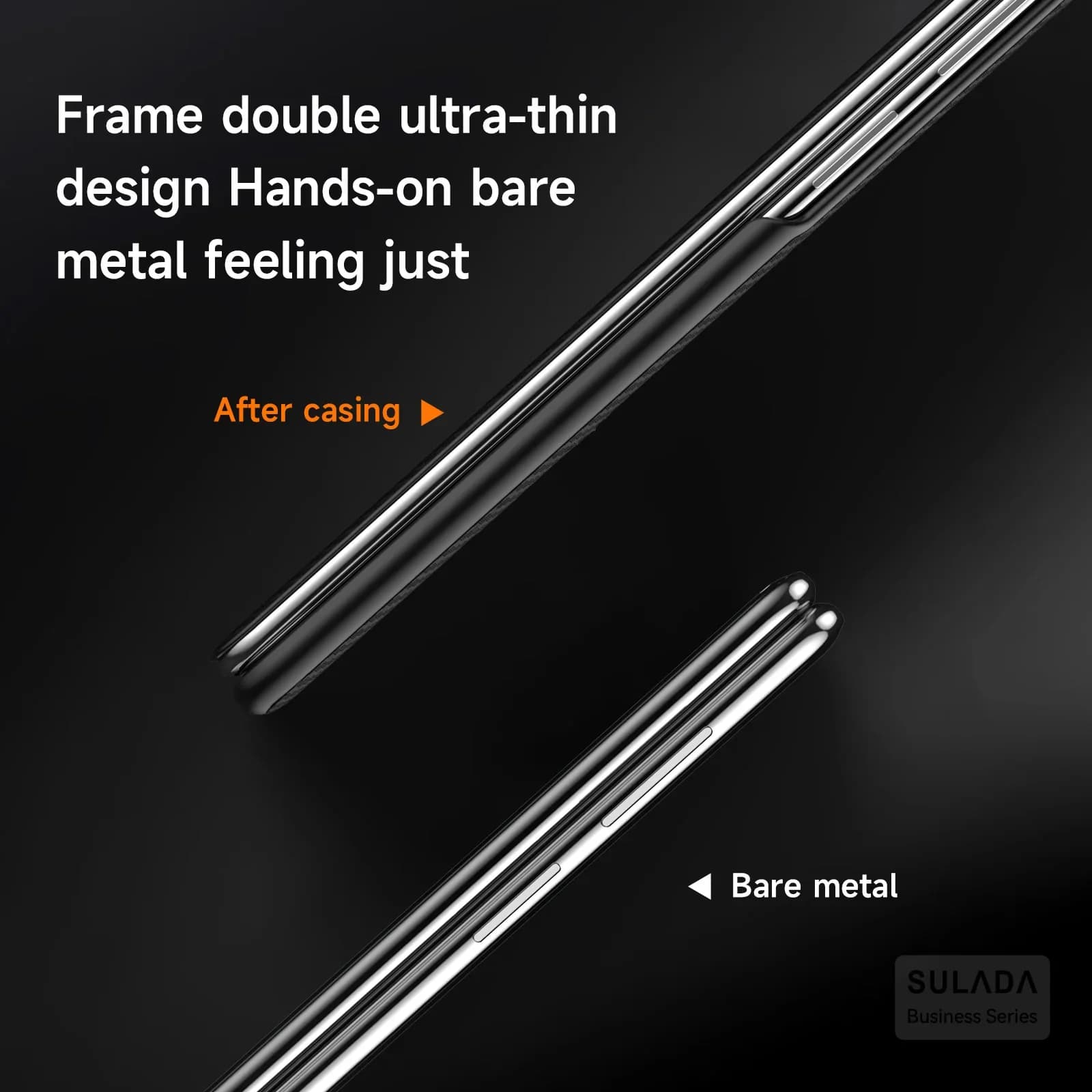 Capa preta para Galaxy Z Fold 7 com design ultra fino e sensação de metal exposto