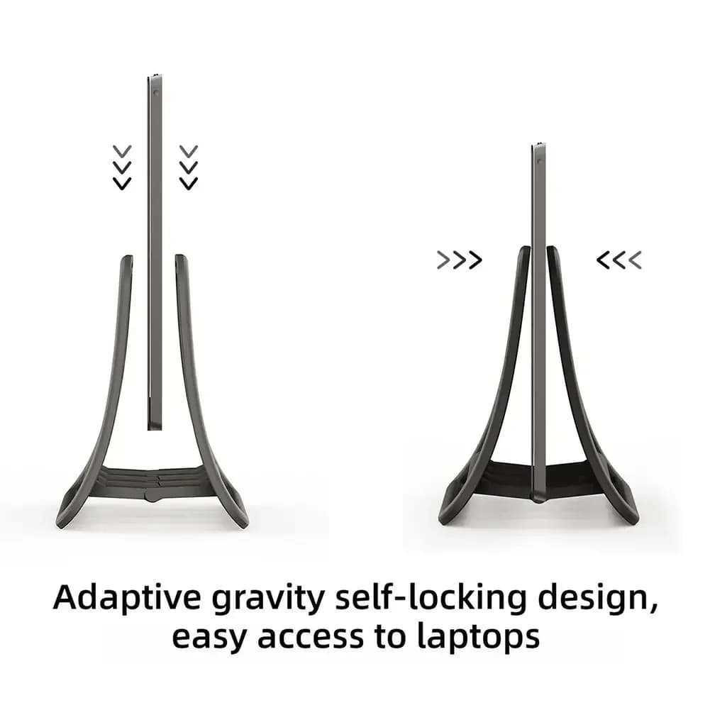 Design autolock por gravidade adaptativa do suporte vertical para laptop cinza fácil acesso