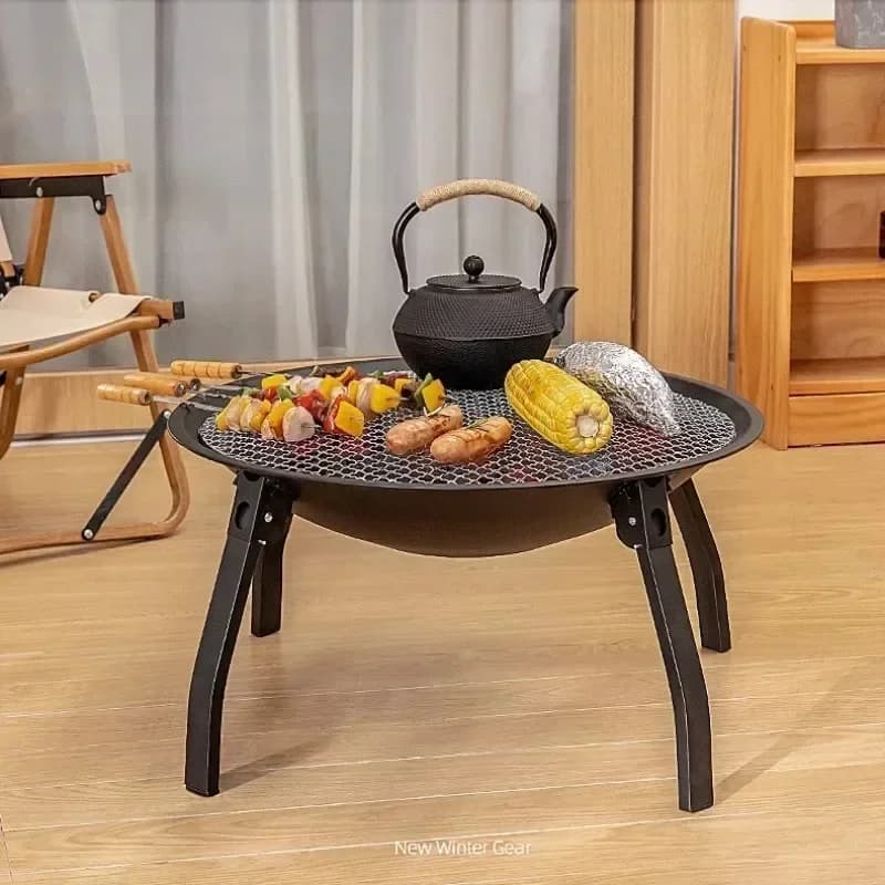 Outdoor Camping Fire Pit Burner, Fogão a carvão de fogueira, Aquecedor a lenha, Inverno Isolamento BBQ Grill, Churrasqueira ao ar livre