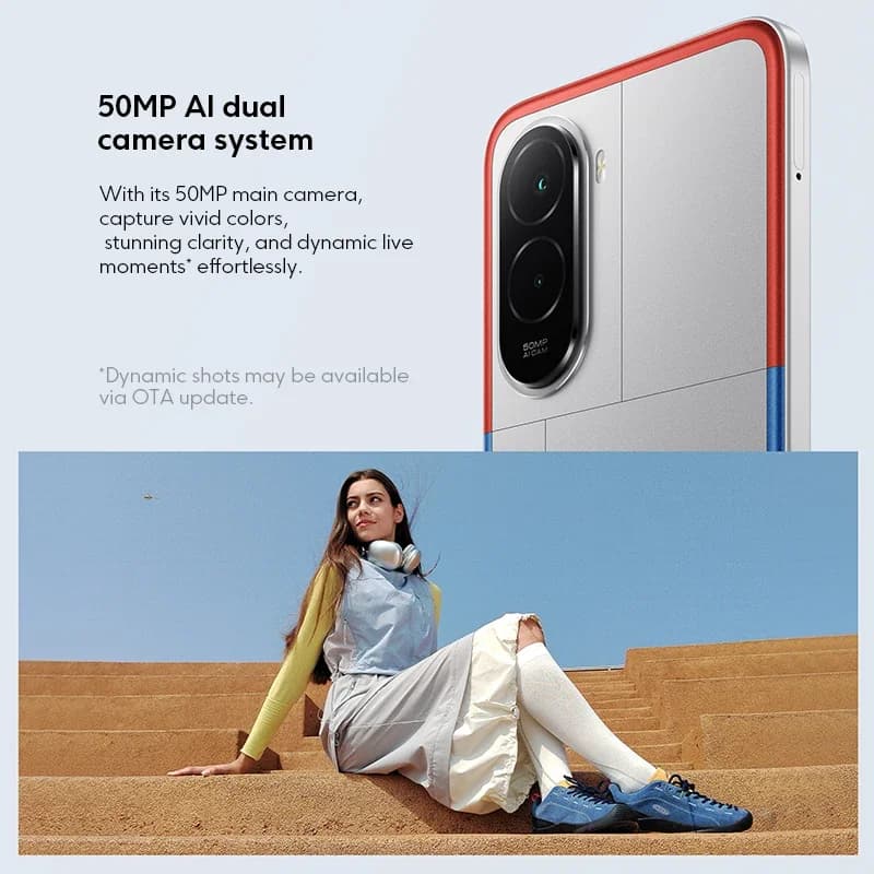 Sistema de câmera dupla AI 50MP do Xiaomi POCO M7 para fotos nítidas e cores vibrantes