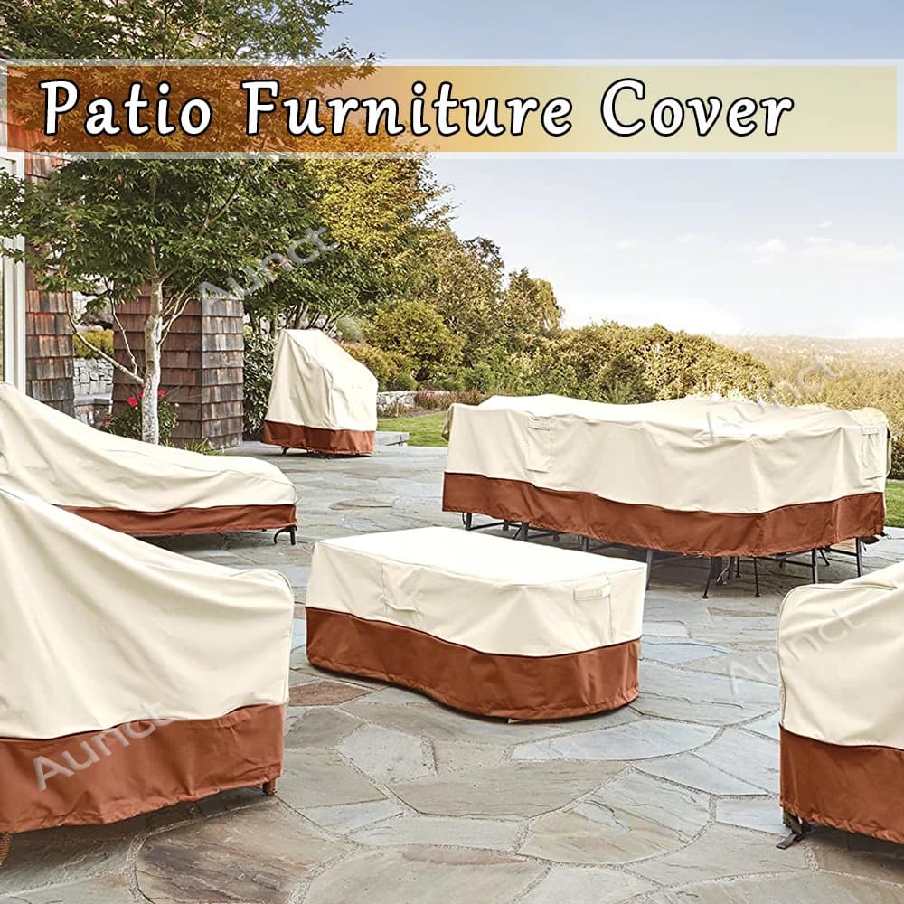 420D HEAVY DUTY Capa para móveis de jardim ao ar livre para sofá, mesa, cadeira, pátio, à prova d'água, à prova de vento, anti-UV contra chuva, neve