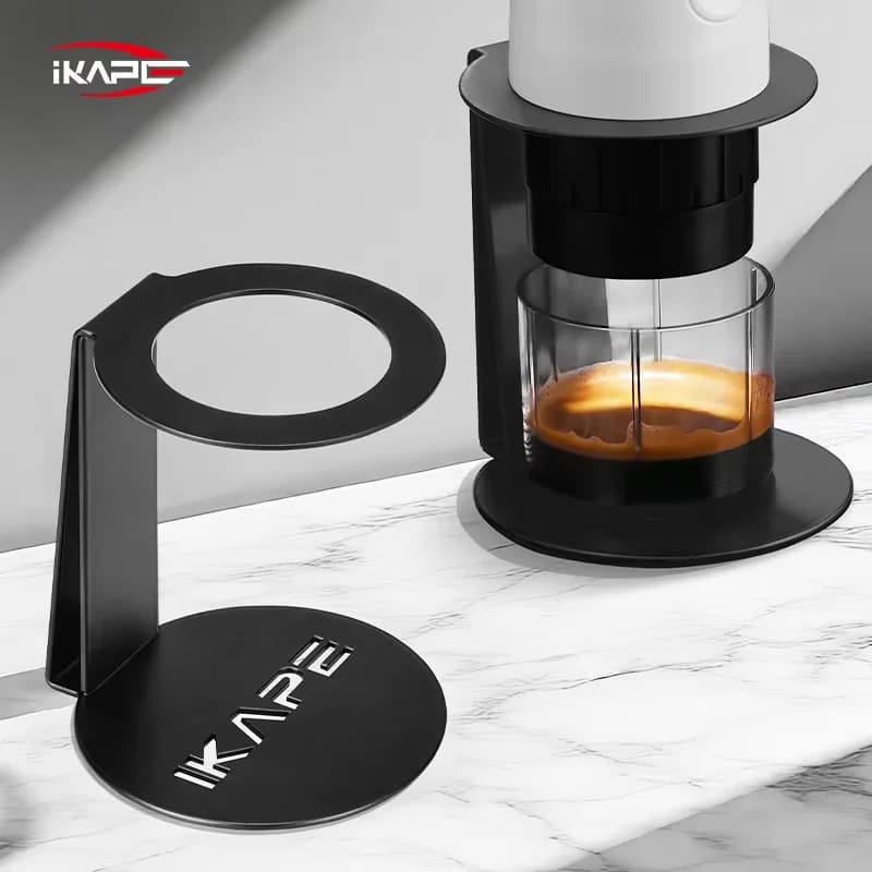 Suporte portátil para máquina de café IKAPE, suporte de gotejamento de café de metal, para máquina de café expresso portátil elétrica sem fio