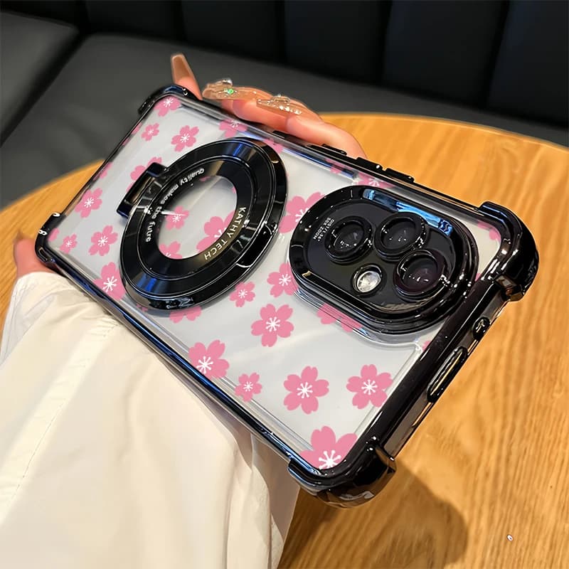Capa de Telefone Fashion Flower para Motorola Edge 50 70 60 Fusion Moto G60 G40 G24 G77 G06 com Suporte e Proteção Contra Impactos