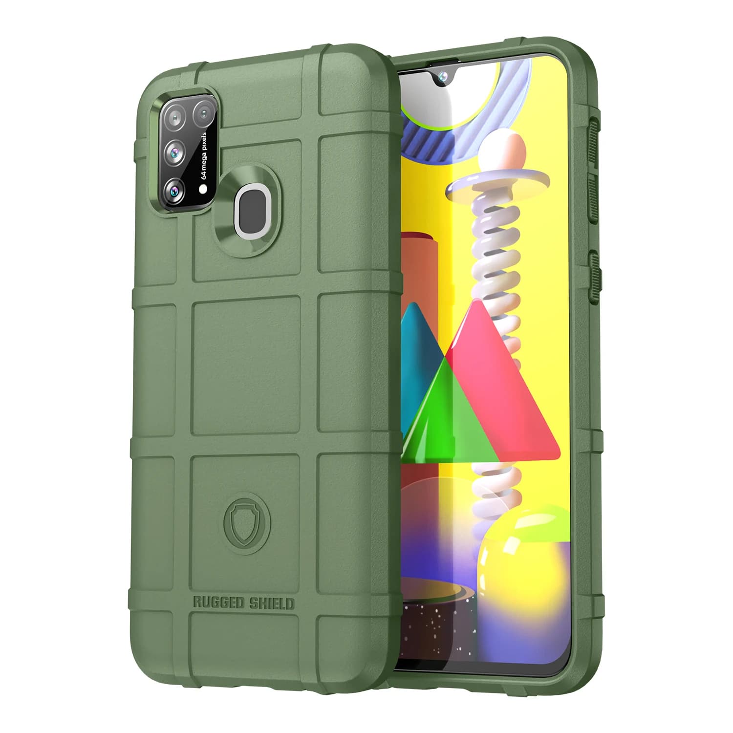 Capa verde anti-impacto de silicone macio para Samsung Galaxy M31 com design texturizado