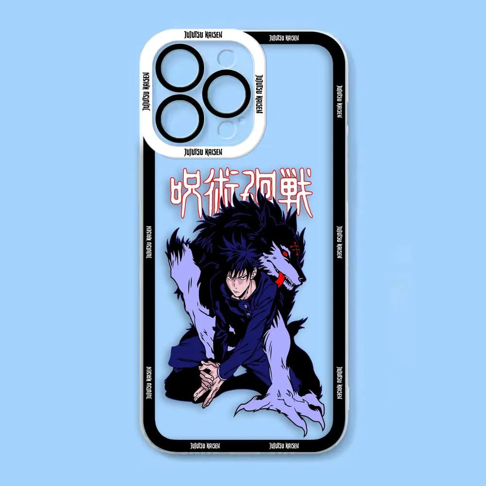 Capa para celular Xiaomi Redmi Note com design Satoru Gojo Jujutsu Kaisen azul e preto com borda preta