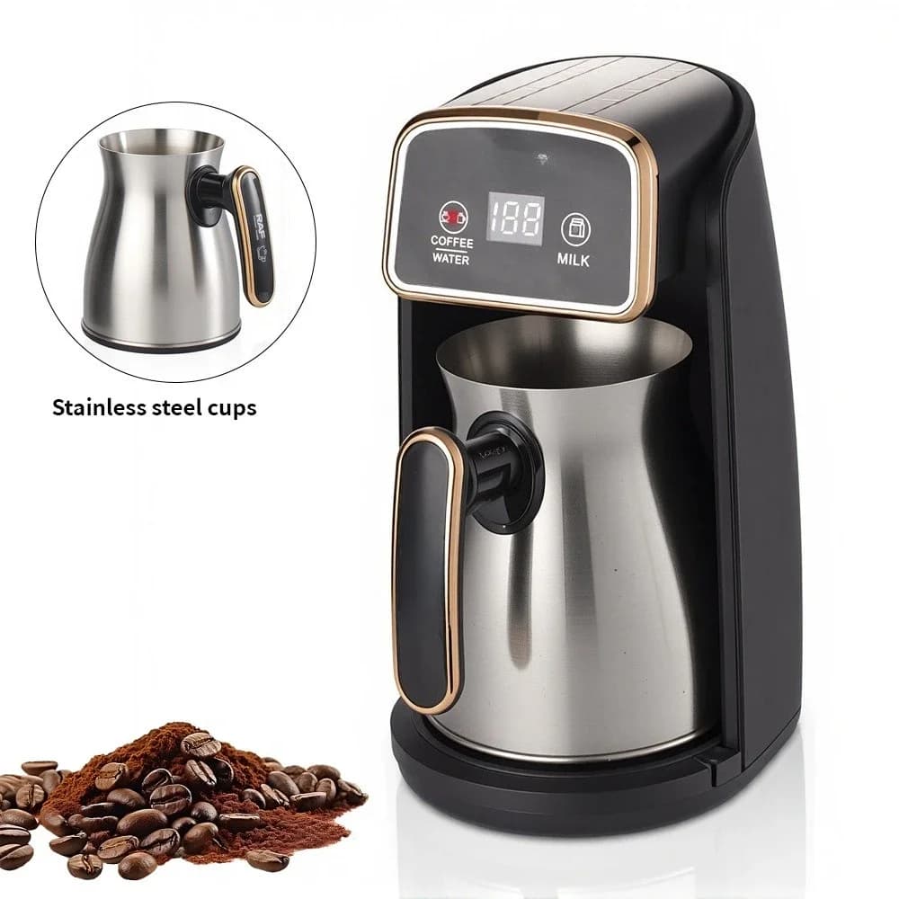 Cafeteira Elétrica Portátil de Aço Inoxidável para Café Turco, Chá e Leite - Utensílio Elétrico para Espresso de Viagem