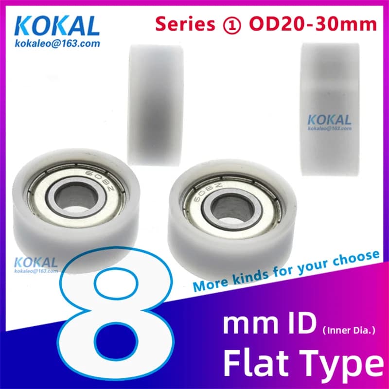 [Tamanhos] 1 peça de aço inoxidável 608zz revestido com pom diâmetro externo 30mm diâmetro interno 8mm roda de rolamento 8*30*9mm