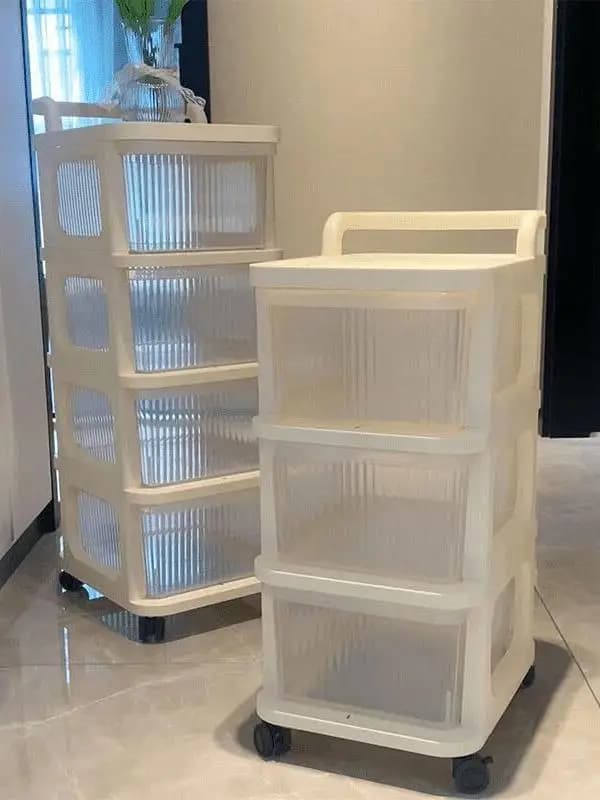 Carrinho de Lanches com Gavetas Multicamadas, Organizador de Brinquedos para Sala de Estar, Prateleira Móvel para Exibição e ...