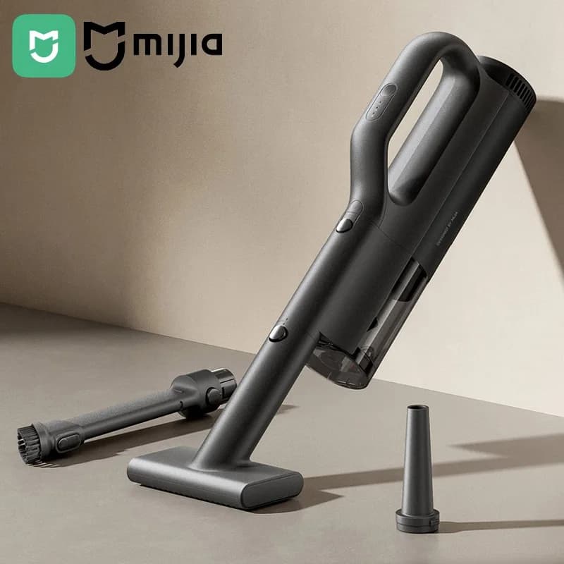 Aspirador de pó para carro Mijia, sem fio, preto, 21kPa, carregamento tipo C, filtragem 5 estágios, lavável
