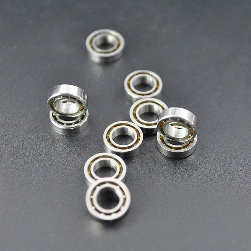 Kit com 10 Rolamentos Mini Abertos MR74 4x7x2 mm para Upgrade de Carros RC
