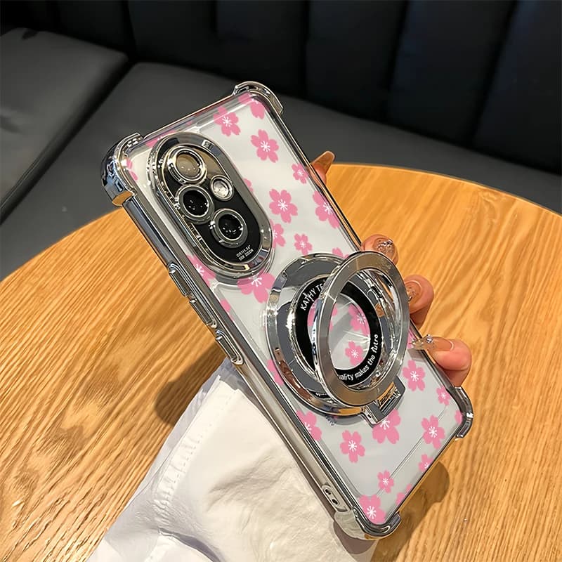 Capa de Telefone Fashion Flower para Motorola Edge 50 70 60 Fusion Moto G60 G40 G24 G77 G06 com Suporte e Proteção Contra Impactos