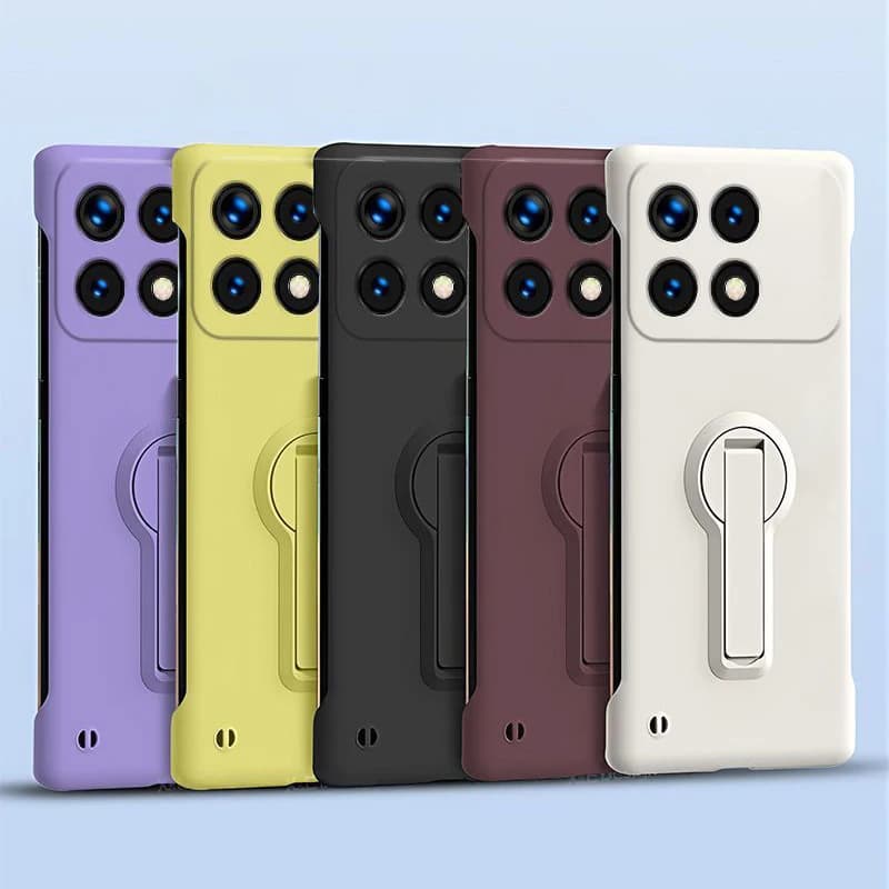 Capas para Xiaomi Poco em várias cores incluindo roxo, amarelo, preto, marrom e branco com suporte giratório
