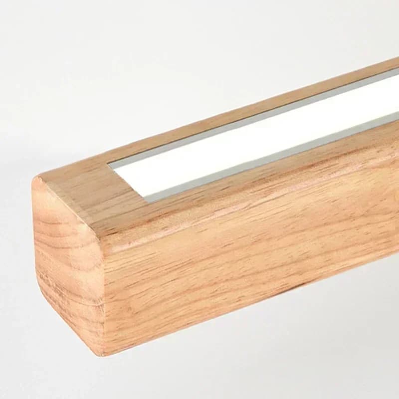 Damiasmil led pingente de luz madeira longa tira suspensão lustre para sala estar jantar mesa lâmpada luminária