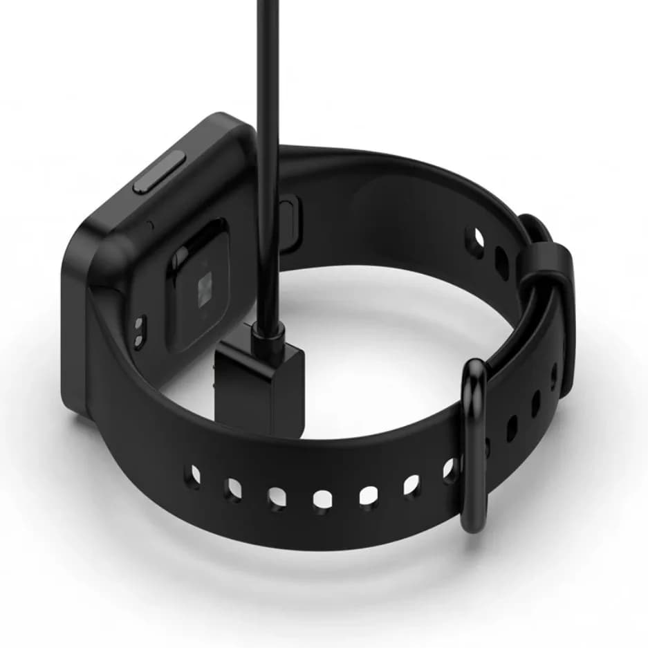 Cabo carregador USB preto conectado a relógio Xiaomi Band 9 8 8 Pro e Redmi Watch para carregamento magnético