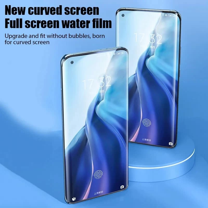 Filme de hidrogel transparente aplicado em smartphone Xiaomi, protetor de tela, 3 peças.