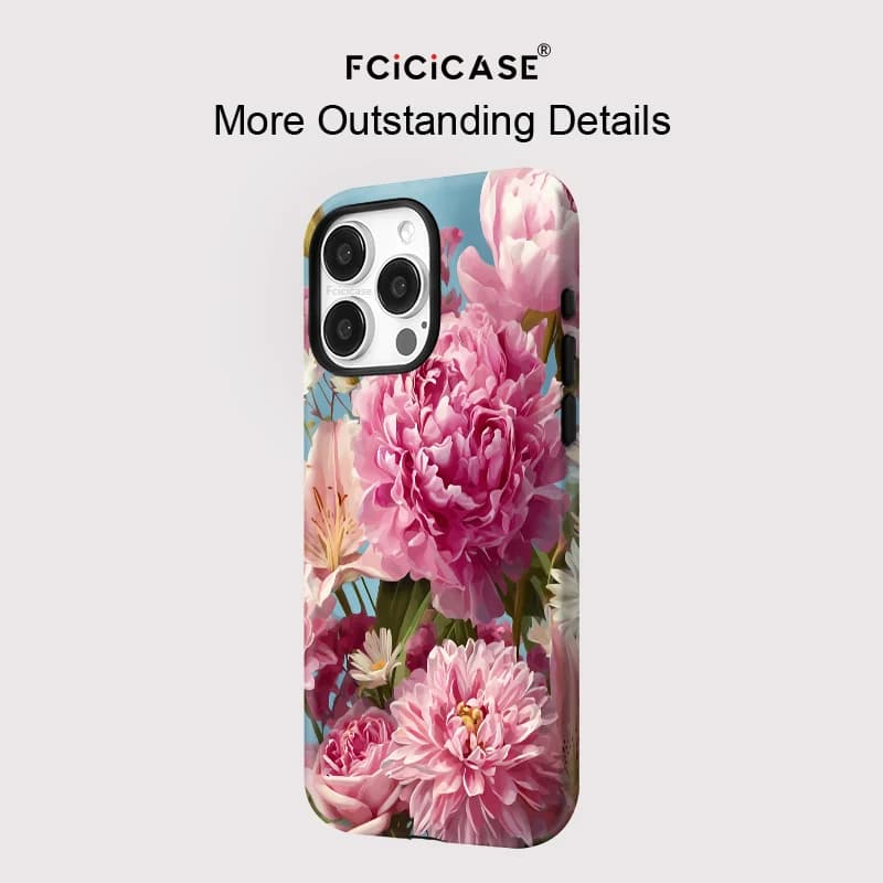 Fcicicase fosco para magsafe caso de telefone para iphone 17 ar 16 15 14 pro max 12 11 13 acrílico 2 em 1 magnético fosco flor funda