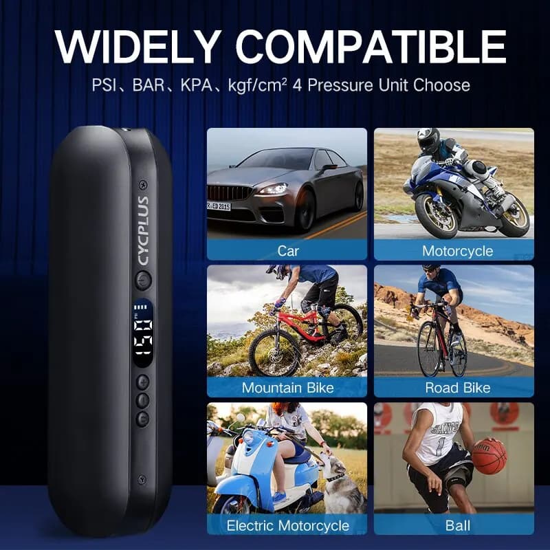 Cycplus a2 compressor de ar sem fio bomba bicicleta para pneu carro alta pressão 150psi portátil inteligente inflator ar para mtb bicicleta bola