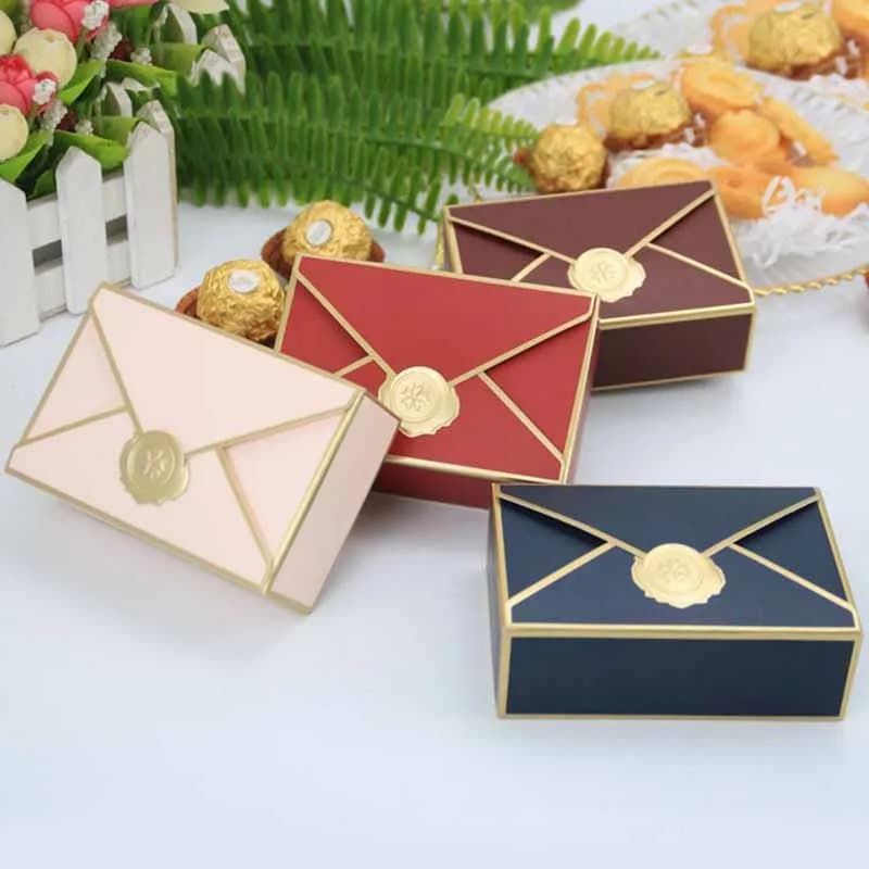 Novas caixas de presente embalagem envelope forma casamento favor presente caixa de doces diy favores festa de aniversário natal jóias decoração