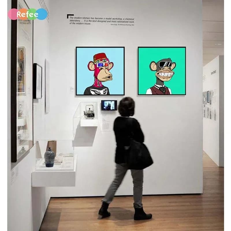 Novo Porta-Retrato Digital NFT com Montagem na Parede, Tela LCD Wi-Fi 2K 4K para Vídeos e Imagens
