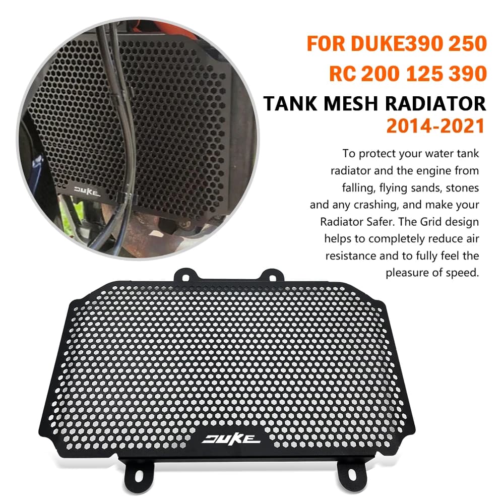 Para grade de radiador guarda duke 390 250 2013-2016 rc390 200 125 14-2021 protetor de tanque de água capa de proteção da motocicleta accesso