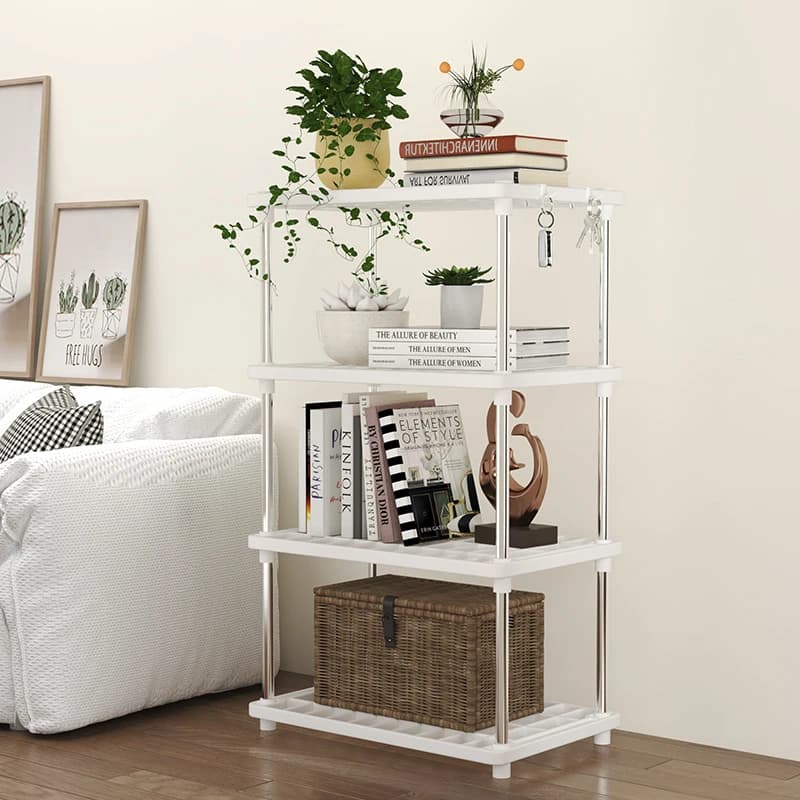 Prateleira de armazenamento para cozinha, prateleira de armazenamento para quarto, prateleira organizadora para banheiro e sala de estar, prateleira de armazenamento simples de vários níveis.