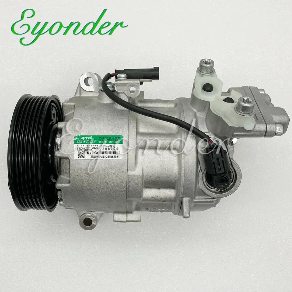 Compressor de ar condicionado automotivo para BMW 3 Séries E90, prata e preto
