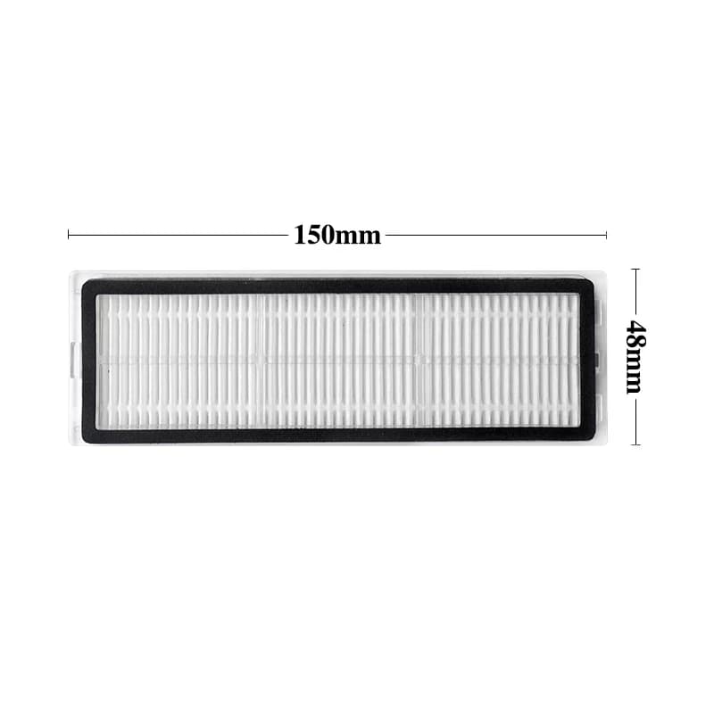 Filtro HEPA branco com moldura preta para robô aspirador Dreame Bot D10 Plus, 150x48mm