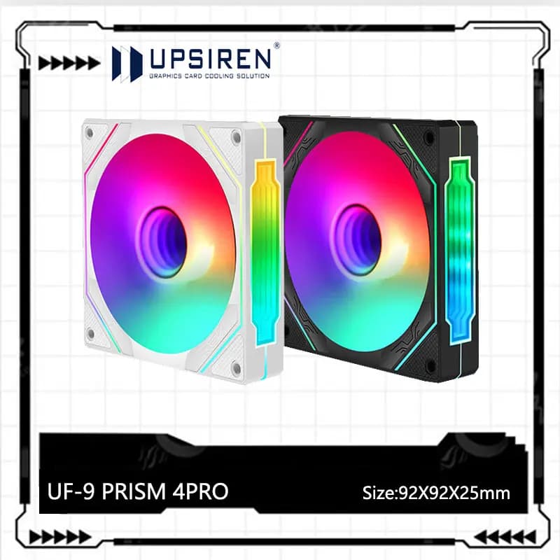 UPSIREN-PWM Ventilador silencioso, ventilador do chassi do computador, grande volume de ar, ARGB, 92mm, 12V, 4 pinos, UF-9, PRISM, 4 PRO