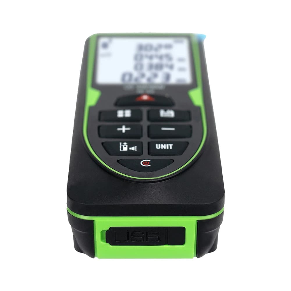 Medidor de distância a laser verde 120m Telêmetro recarregável com fita laser de medida de nível digital