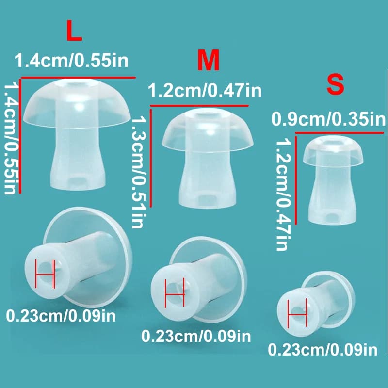 100 pçs almofada de fone de ouvido para aparelho auditivo fone de ouvido intra-auricular silicone capas de fone de ouvido substituição aparelho auditivo accessori
