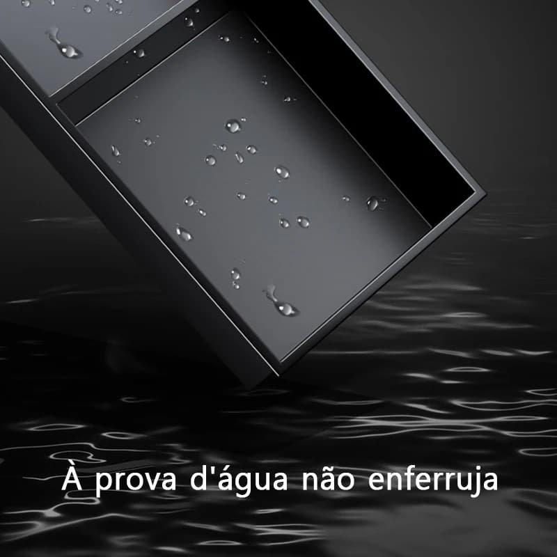 Armário embutido Jácotei preto à prova d'água com acabamento inox resistente à ferrugem
