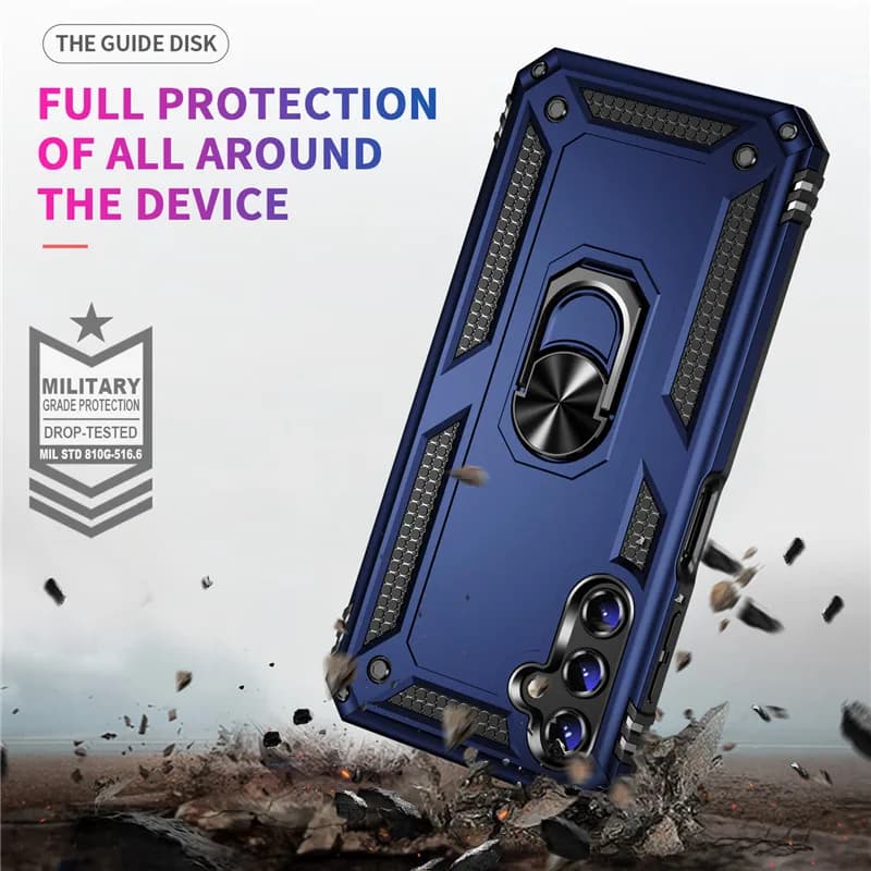 Armadura à prova de choque para samsung galaxy a14 a13 a24 a34 a54 caso telefone para galaxy a04 anel suporte pára-choques silicone telefone capa traseira
