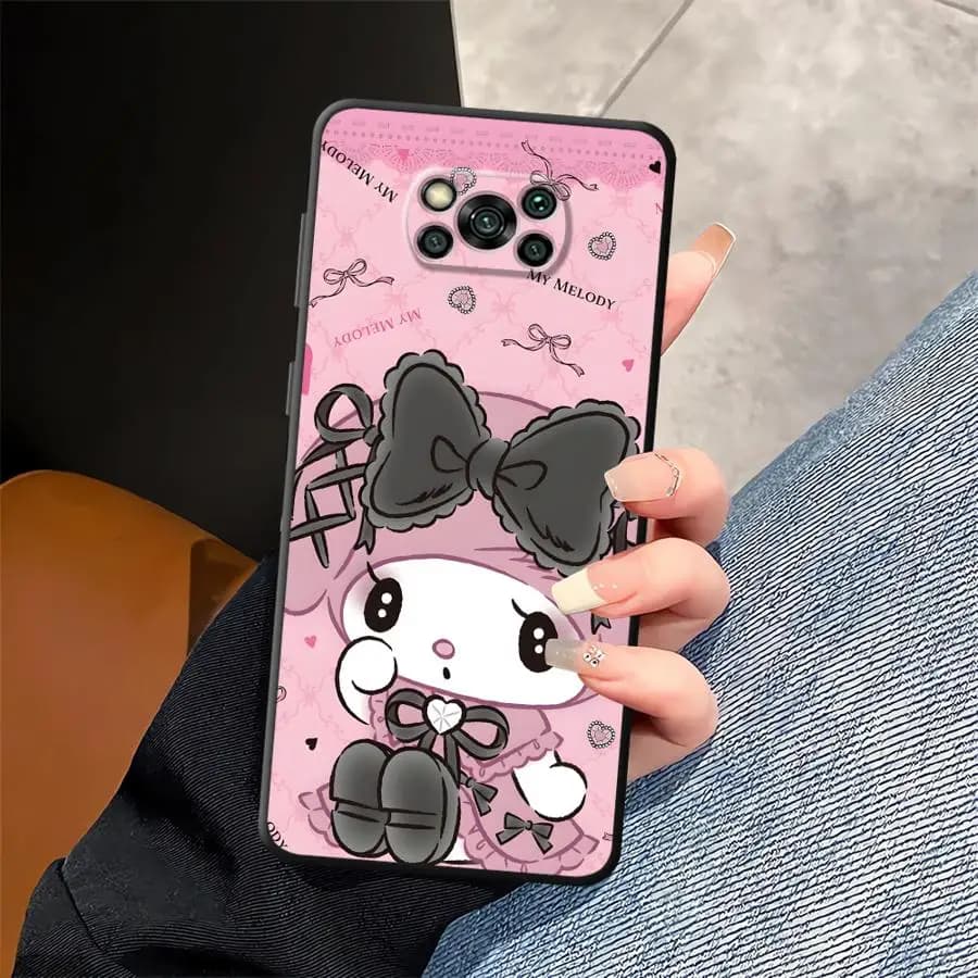 Capa rosa para Xiaomi com estampa My Melody da Sanrio, proteção e design delicado para smartphone