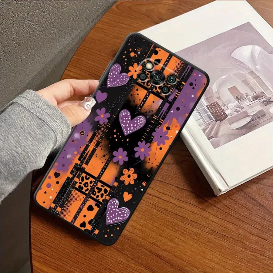 Capa de Telefone Funda para Xiaomi Poco F8 M3 M4 M7 F1 M5 X3 X4 X5 X7 Pro C61 C75 F3 C50 C71 Floral Corações Leopardo