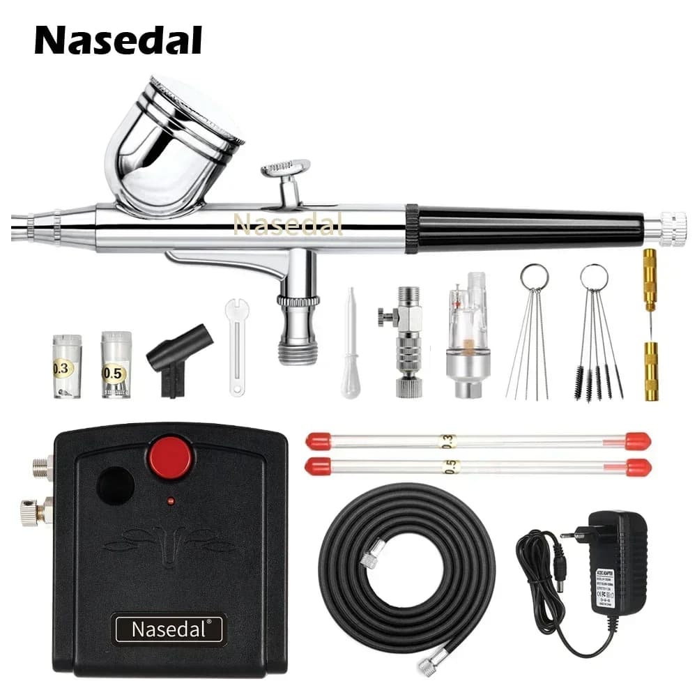 Kit de compressor de aerógrafo Nasedal NT-19 com pistola e acessórios